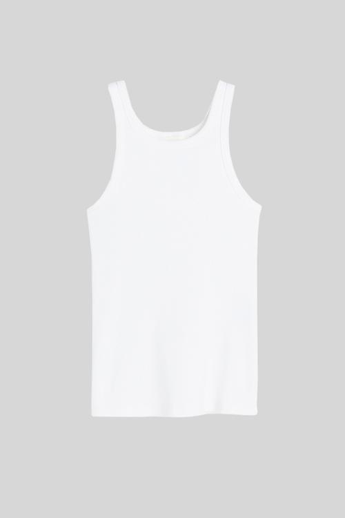 Ribbed vest top - white