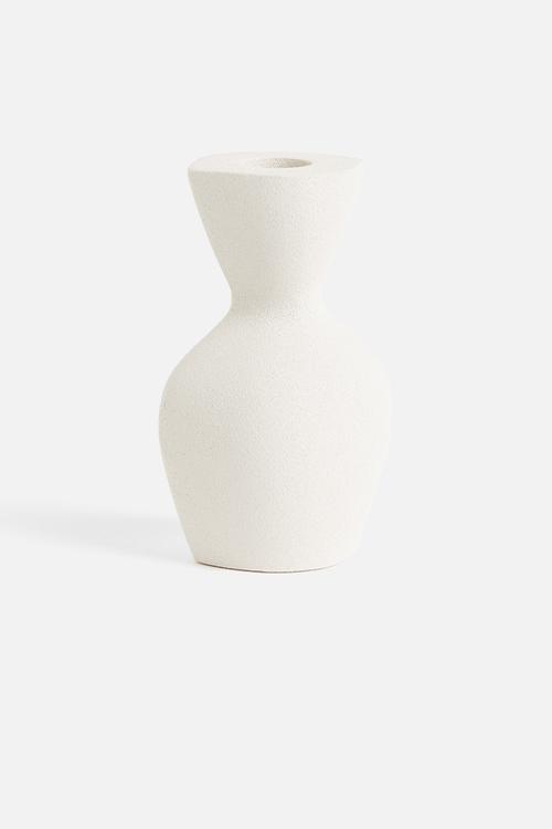 Metal candlestick - white