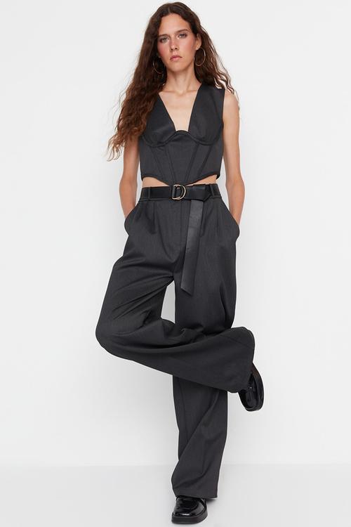 Woven trousers - anthracite