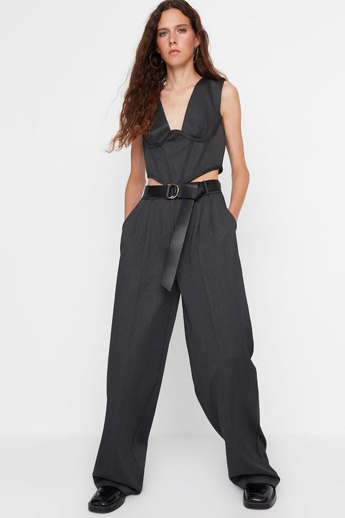 Woven trousers - anthracite