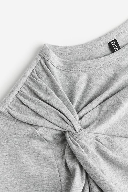 Twist-detail T-shirt - grey