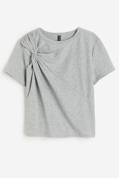Twist-detail T-shirt - grey
