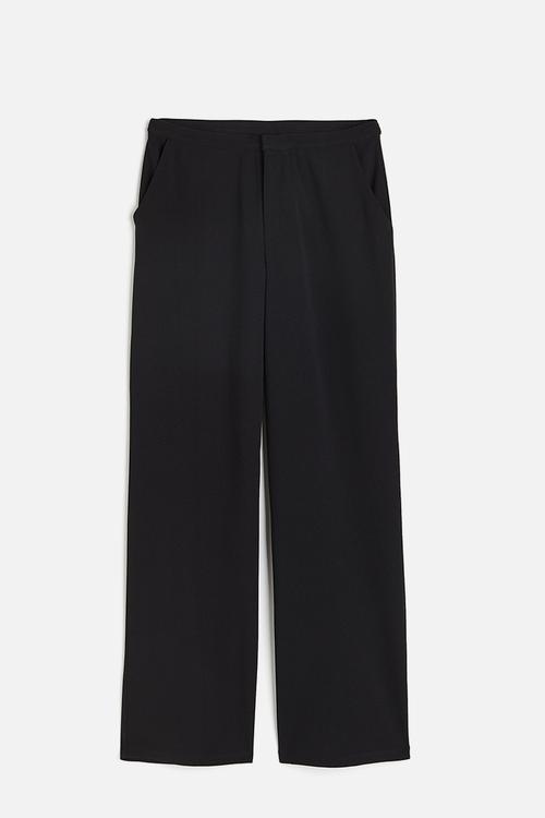 Jersey crêpe trousers - black