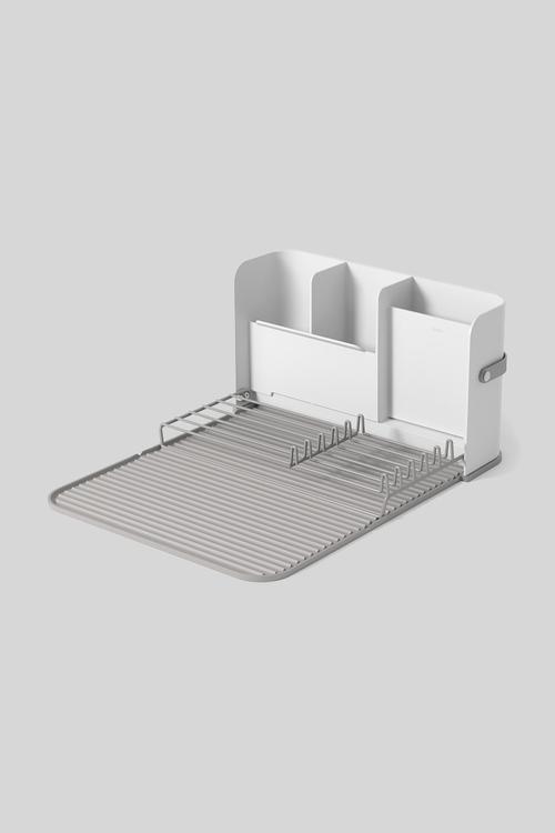 Sling folding dish rack - white & grey