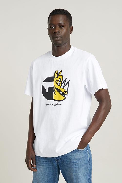 Rhino cartoon loose r t - white
