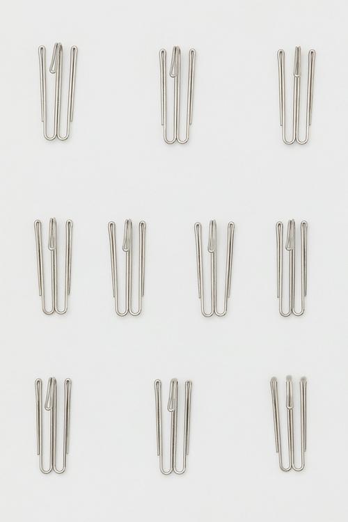 10 Pack curtain hooks - silver-coloured
