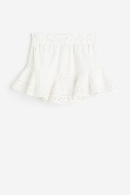 Broderie anglaise paper bag skirt - white
