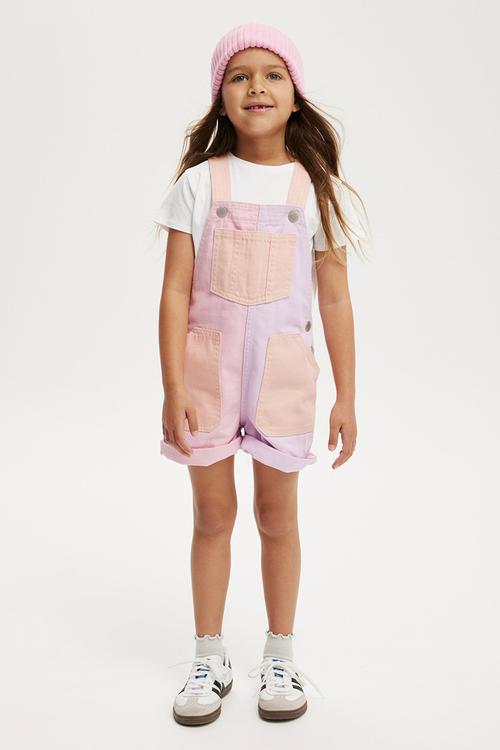 Edith denim shortall - pastel/colour block