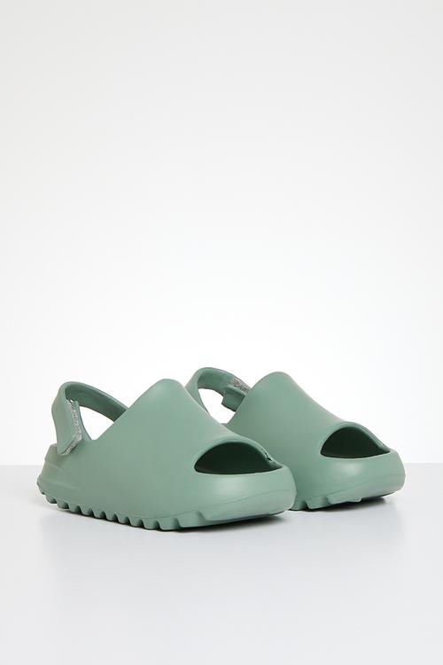 Peep toe sandals - green