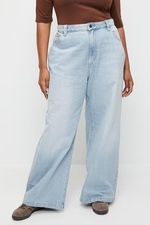 Plus Loose Straight Jean-Pearl Blue