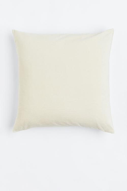 Cotton velvet cushion cover - light beige