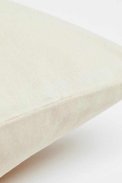 Cotton velvet cushion cover - light beige