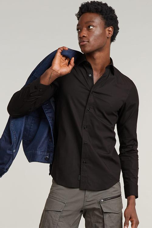 Uniform Slim Shirt l\s - dk black