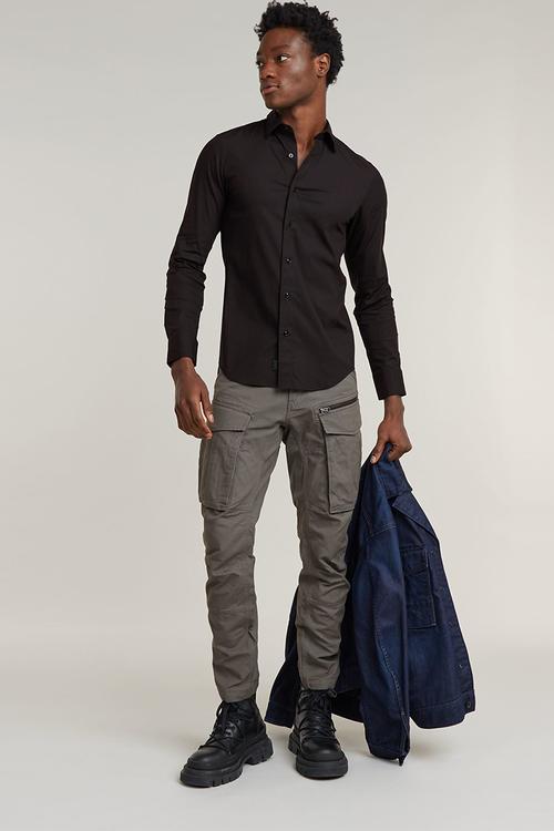 Uniform Slim Shirt l\s - dk black