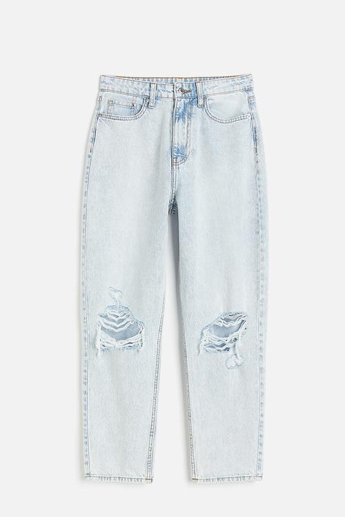 Mom loose fit ultra high ankle jeans - pale denim blue