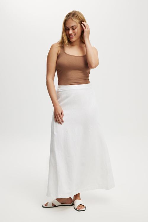 Haven Maxi A-Line Skirt - White