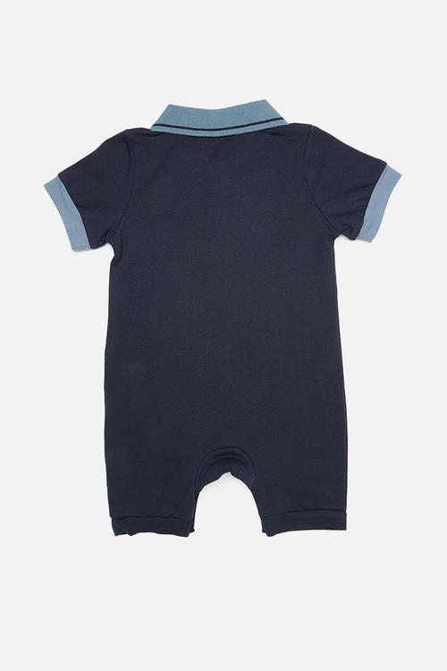 Collared romper - dark blue