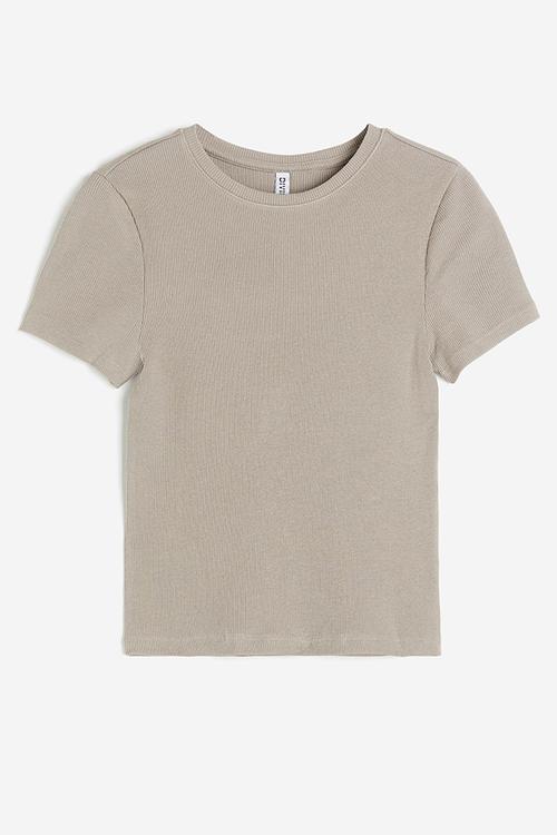 Fitted t-shirt - light greige