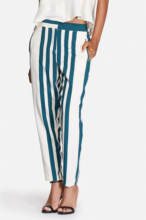 Best Mid Waist Ankle Striped Pants