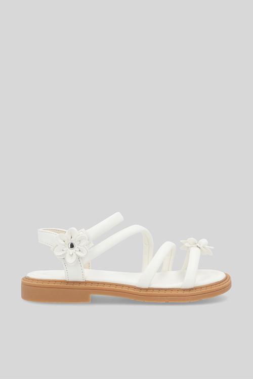 Floral strappy sandal - white