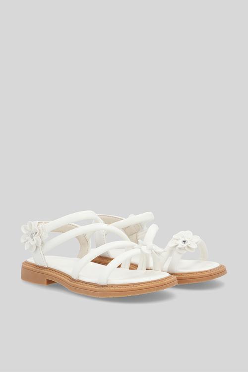 Floral strappy sandal - white