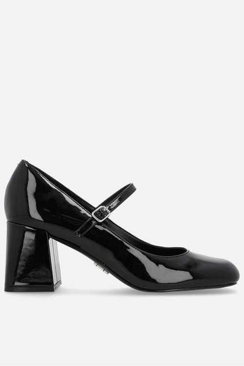 Pep talk block heel - black pat