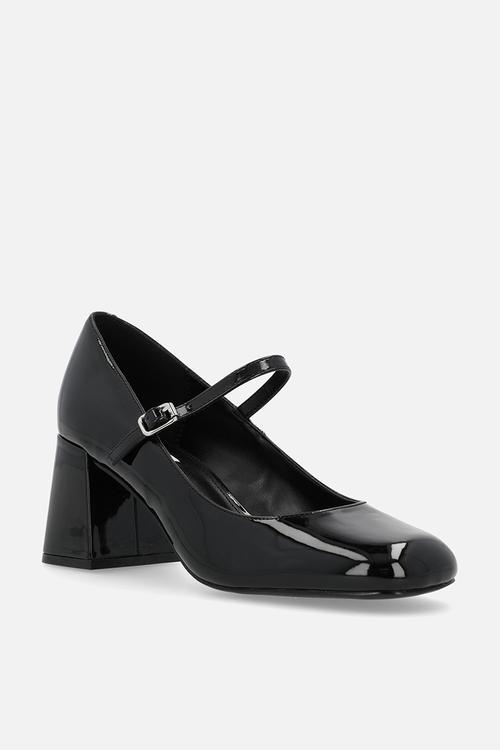 Pep talk block heel - black pat
