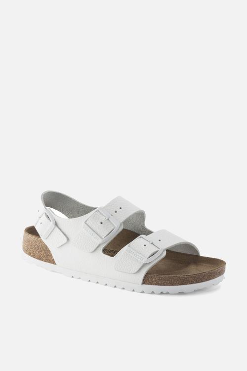 Milano leather narrow - triples white