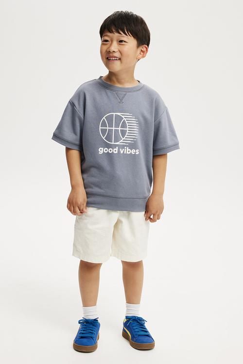 Sandy short sleeve sports crew - steel/good vibes