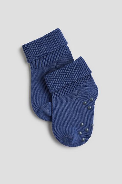 3-Pack anti-slip-socks - dark blue & light blue 