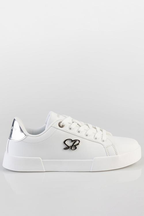 Branded sneaker - white