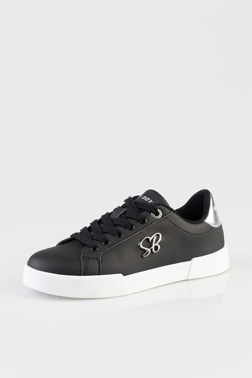 Branded sneaker - black/silver