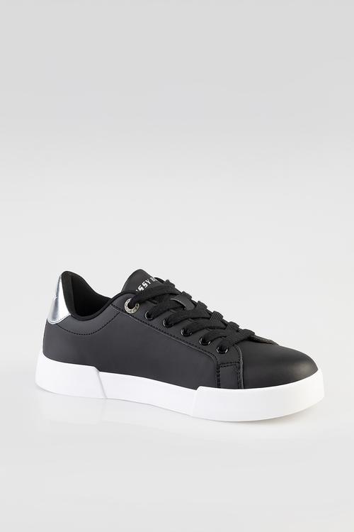 Branded sneaker - black/silver
