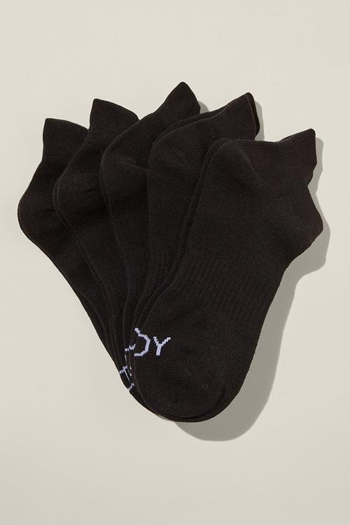 Body 5Pk Ankle Sport Sock - Black