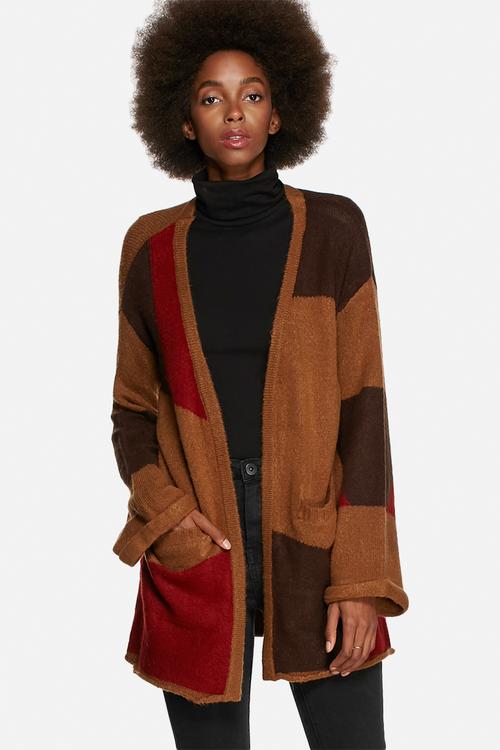 Patchwork Knitted Cardigan