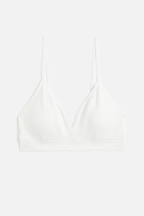 Seamless padded soft bra - white