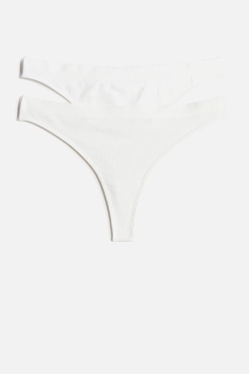 2-Pack seamless thong briefs - white