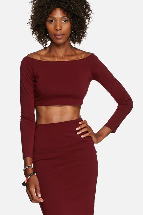 Straight Shoulder Crop Top