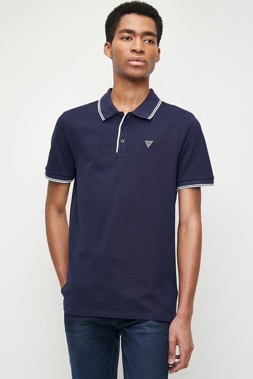 Tipped core polo - cave blue