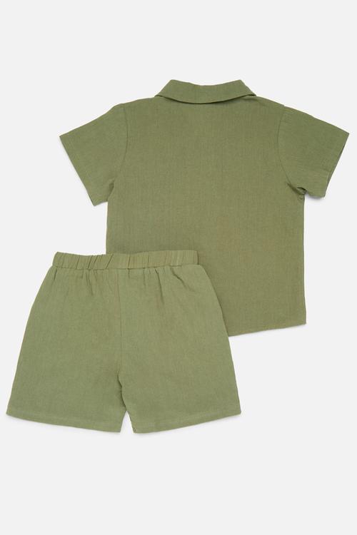 Shirt & short set - olive green