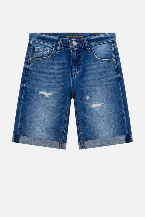 Denim linen shorts - pure indigo linen wash