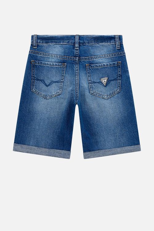 Denim linen shorts - pure indigo linen wash