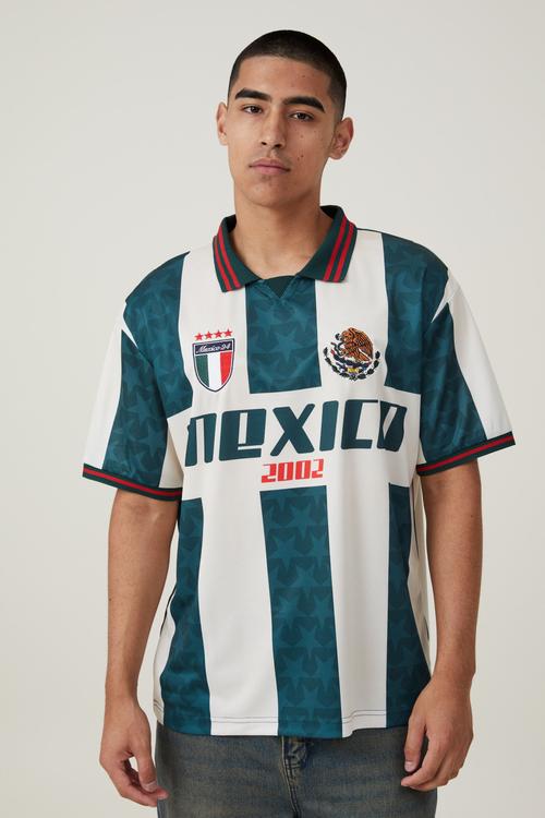 Soccer Jersey - Pineneedle Green & Vintage White/Mexico 2002