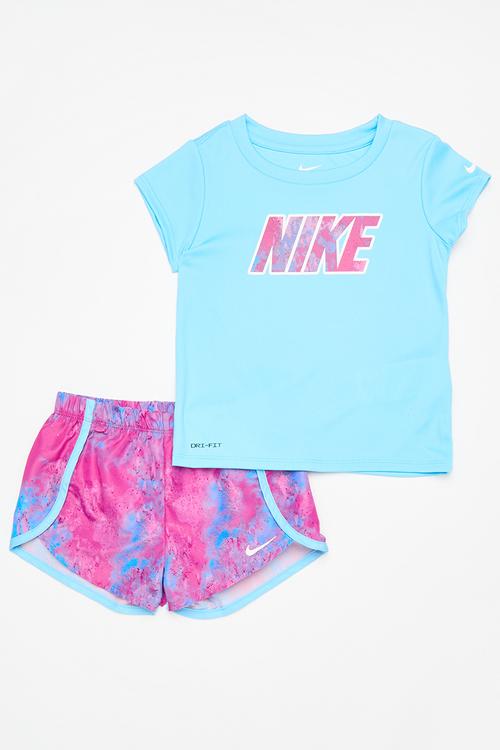 Nkg dri-fit tee & sprinter set - playful pink & blue 