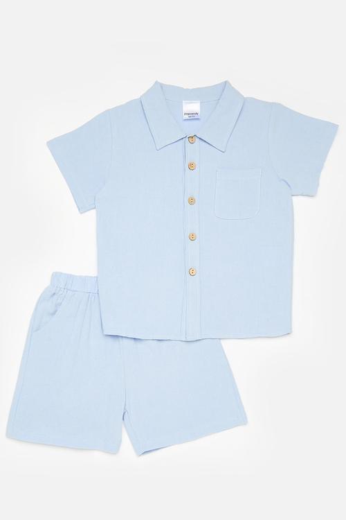 Shirt & short set-light blue