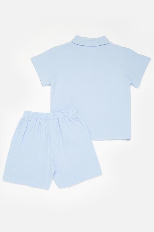 Shirt & short set-light blue
