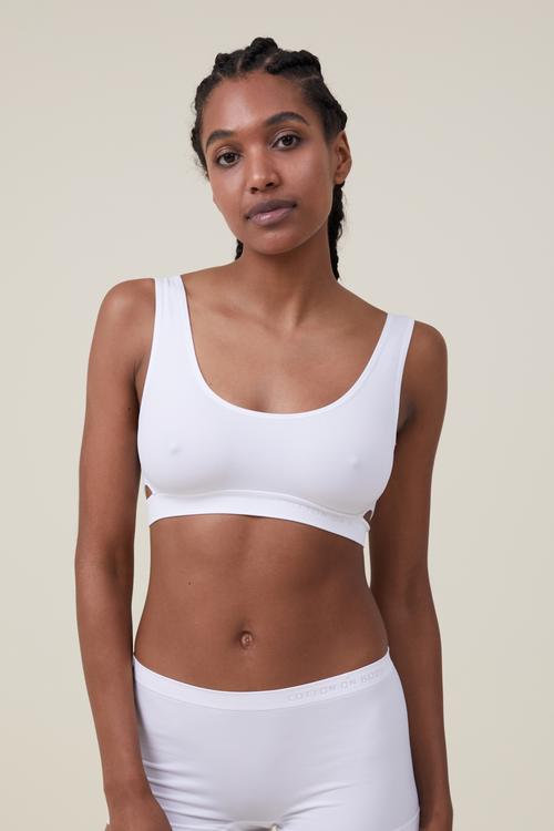 Seamless Light Weight Boyshort Brief - White Debossed