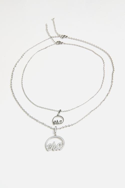 Era precious stacked necklace - silver