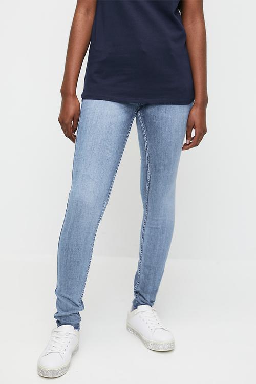 Mila-Rose: Mid -Waist Skinny With Back Pocket Embroidery - Light Vint