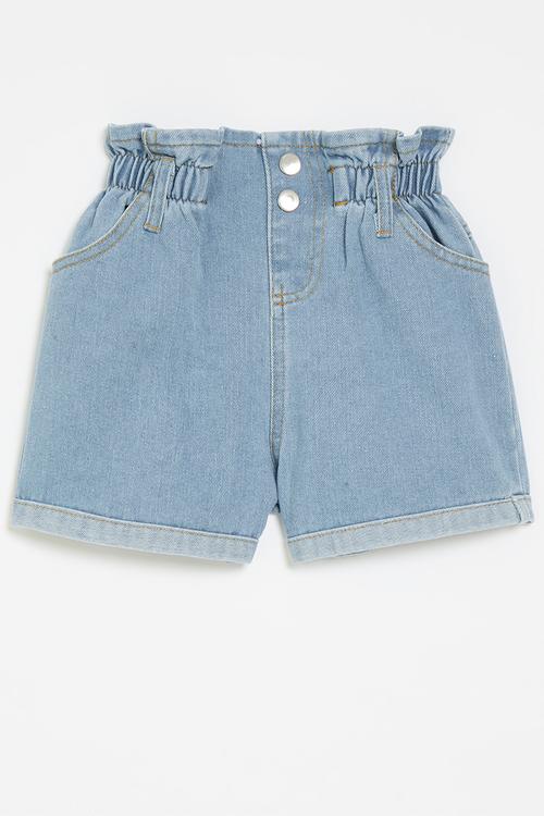 Paperbag denim shorts - blue